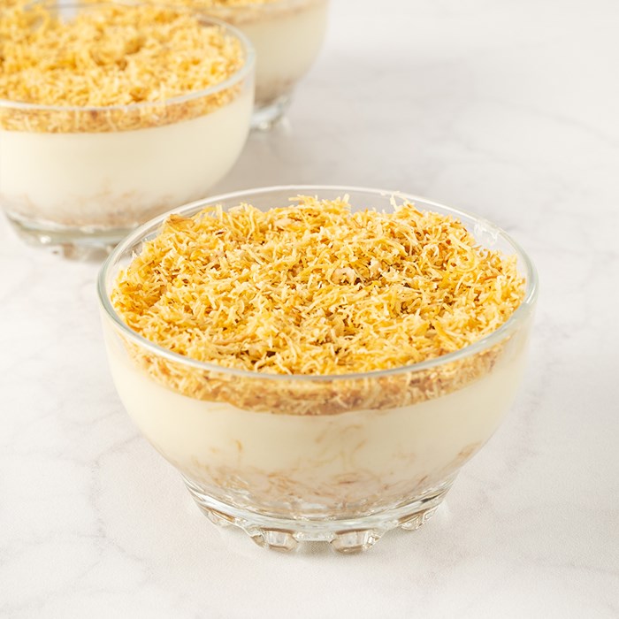 Pudding with KadayifSliced